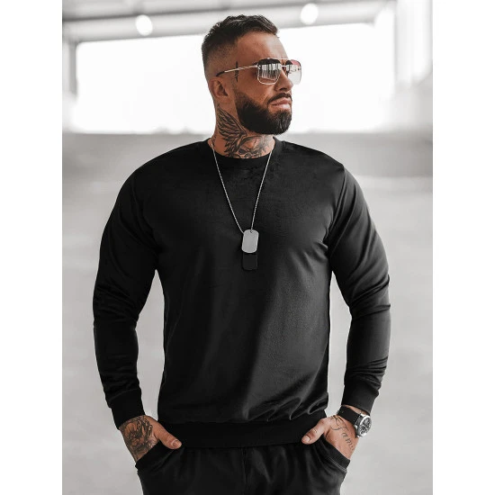 Akcija Veliūrinis vyriškas juodas laisvalaikio komplektas Kafil O/12130Z