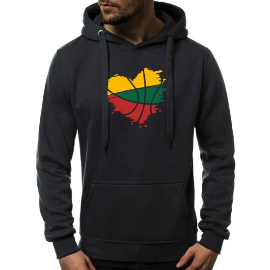 Vyriškas juodos spalvos džemperis su gobtuvu LTU JS/2009