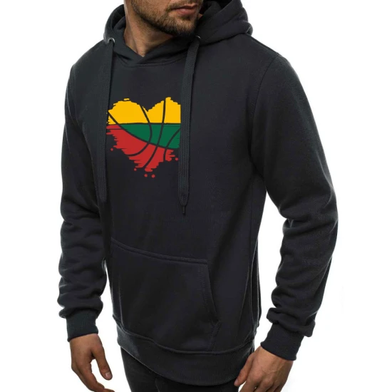 Vyriškas juodos spalvos džemperis su gobtuvu LTU JS/2009