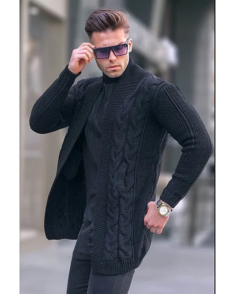 Juodos spalvos vyriškas megztinis Roget