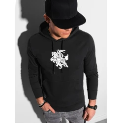 Juodos spalvos džemperis su gobtuvu Vytis