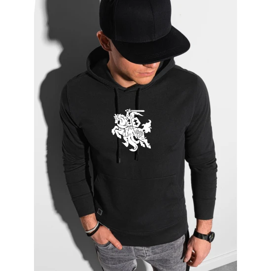 Juodos spalvos džemperis su gobtuvu Vytis B1154 Premium