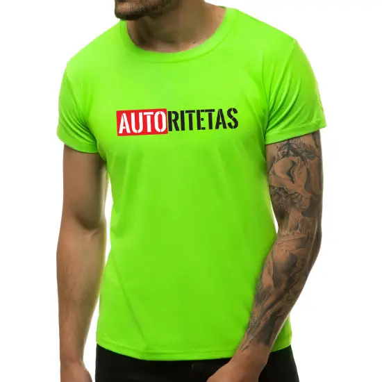 Žali neoniniai vyriški marškinėliai Autoritetas JS/712005