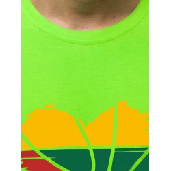 Žali neoniniai vyriški marškinėliai Širdis