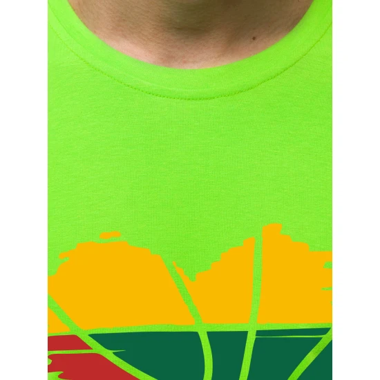 Žali neoniniai vyriški marškinėliai Širdis JS/712005