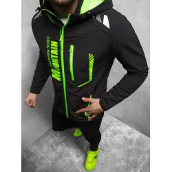 Juoda vyriška striukė su žaliomis detalėmis Ero