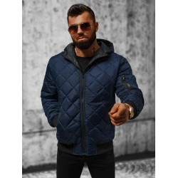 Vyriška tamsiai mėlynos spalvos striukė su gobtuvu Ogmina