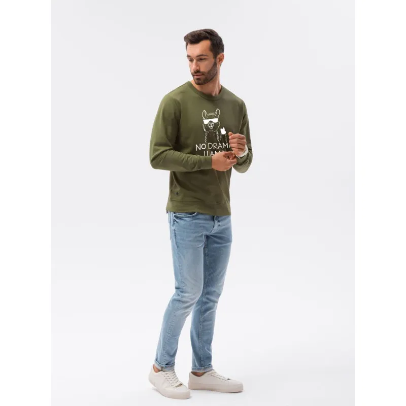 Haki džemperis No drama Llama B1153 Premium