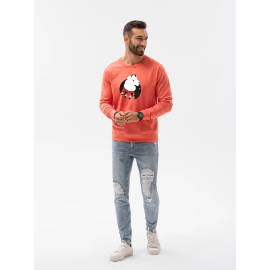 Koralinės spalvos džemperis Lama B1153 Premium