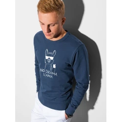 Tamsiai mėlynos spalvos džemperis No drama Llama