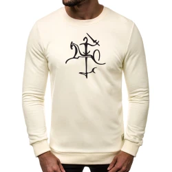 Baltas vyriškas džemperis su Vytis stilistika