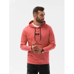 Rožinės spalvos džemperis su gobtuvu No ProbLlama