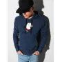 Dark blue hooded sweater Lama