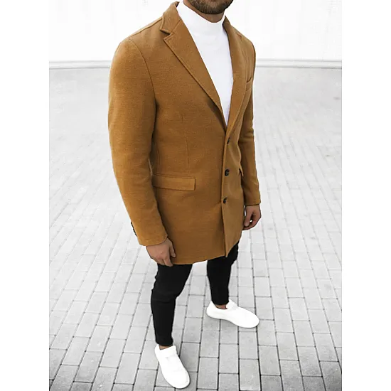 Elegancki brązowy płaszcz męski Sugal JB/1047Z