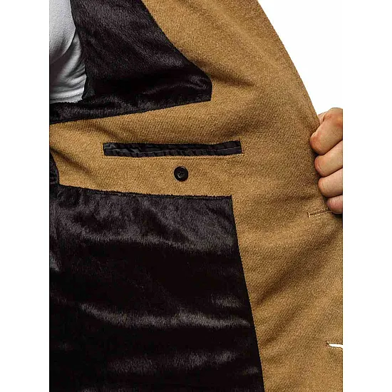 Elegancki brązowy płaszcz męski Sugal JB/1047Z