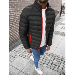 Juoda su raudonu užtrauktuku vyriška pavasarinė - rudeninė striukė Monit