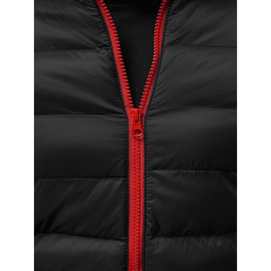 Juoda su raudonu užtrauktuku vyriška pavasarinė - rudeninė striukė Monit JB/JP1111