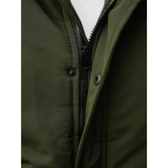 Bomber stiliaus žieminė žalia vyriška striukė Lemor JS/201901