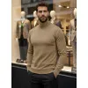 Men's brown high neck jumper Lenox Sweaters