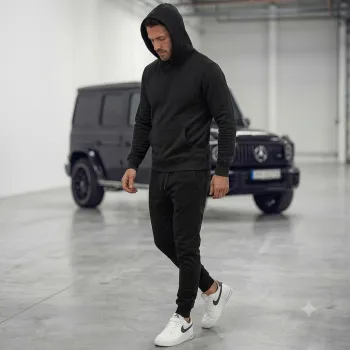 Vyriškos juodos laisvalaikio kelnės Sergo