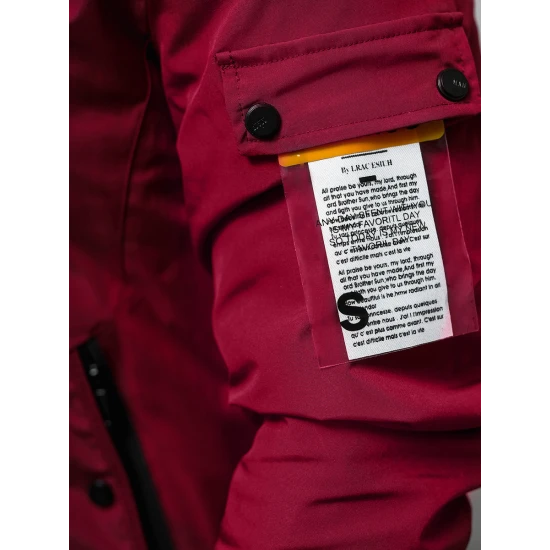 Vyriška bordo pavasarinė striukė Marko Vyriškos Striukės ir Paltai