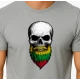 Vyriški šviesiai pilki marškinėliai Kaukolė su barzda PK4015