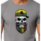 Vyriški pilki marškinėliai Kaukolė su kepure PK4016
