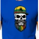 Vyriški mėlyni marškinėliai Kaukolė su kepure PK4016