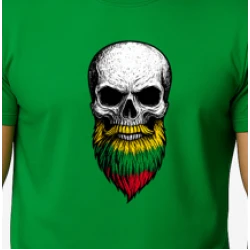 Vyriški žali marškinėliai Kaukolė su barzda