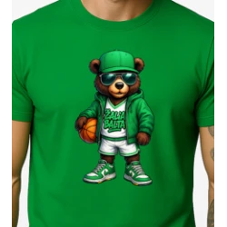 Vyriški žali marškinėliai Meškinas su kamuoliu-džemperiu