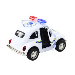 Klasikinis baltas policijos automobilis