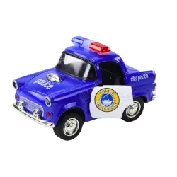 Klasikinis mėlynas policijos automobilis