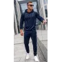 Ciemnoniebieski męski zestaw z weluru marki Rolos