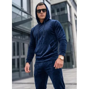 Dark Blue Men's Velour Suit by Rolos