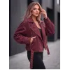 Moteriška bordo žieminė striukė su kailiuku Loren
