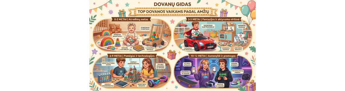 TOP dovanos vaikams pagal amžių