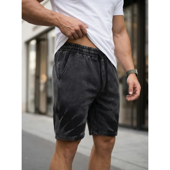 Vyriški juodi sportiniai šortai Star