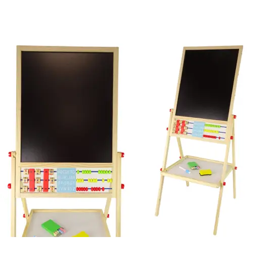 Medinė mokomoji lenta 2in1 Magnetinės lentos ir magnetai