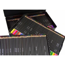 120 vnt. meninių pieštukų rinkinys metalinėje dėžutėje