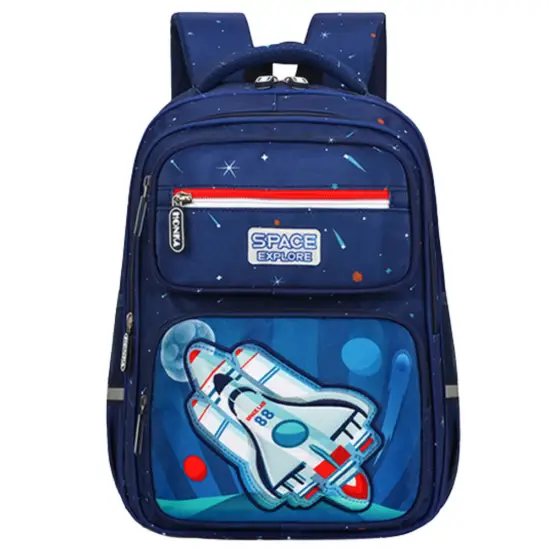 Tamsiai mėlyna vaikiška mokyklinė kuprinė Rocket Space 20 l, 41 cm Kuprinės