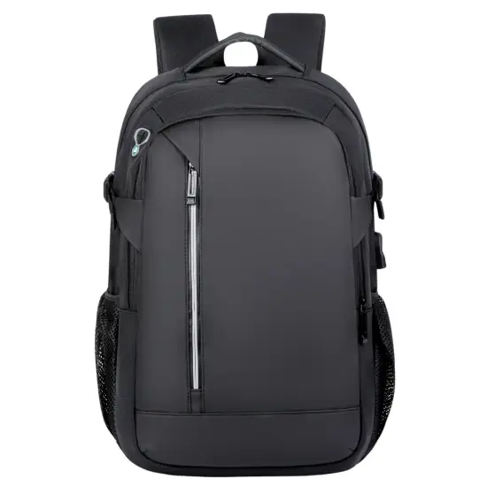 Juoda kuprinė su USB,  kišenėle nešiojamajam kompiuteriui ir atšvaitais 16 l, 45 cm Kanceliarinės prekės