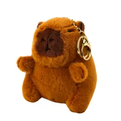 Rusva mokyklinė kuprinė Capybara su raktų pakabuku ir ženkliukais 25 l, 42 cm