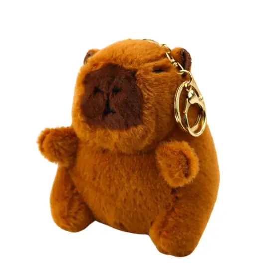 Rusva mokyklinė kuprinė Capybara su raktų pakabuku ir ženkliukais 25 l, 42 cm Kuprinės ir krepšiai