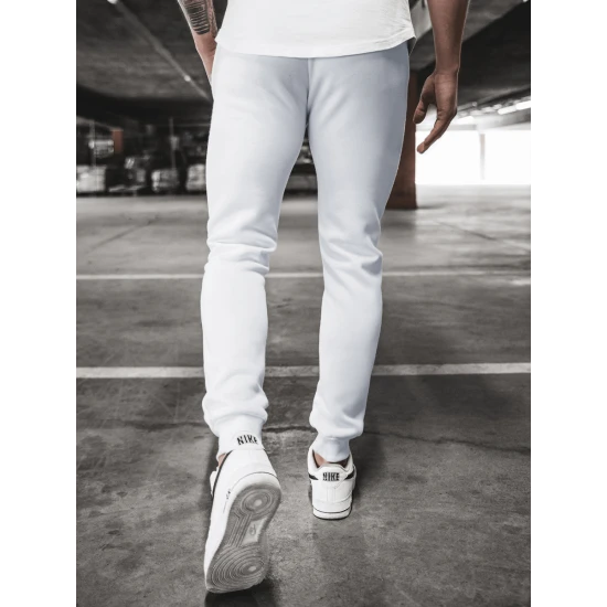 Vyriškos baltos laisvalaikio kelnės Sergo Laisvalaikio kelnės