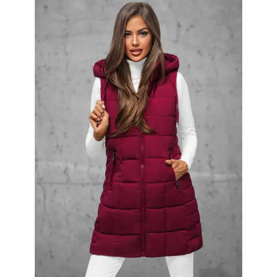 Moteriška bordo spalvos dygsniuota liemenė Dona JS/16M9096/06Z
