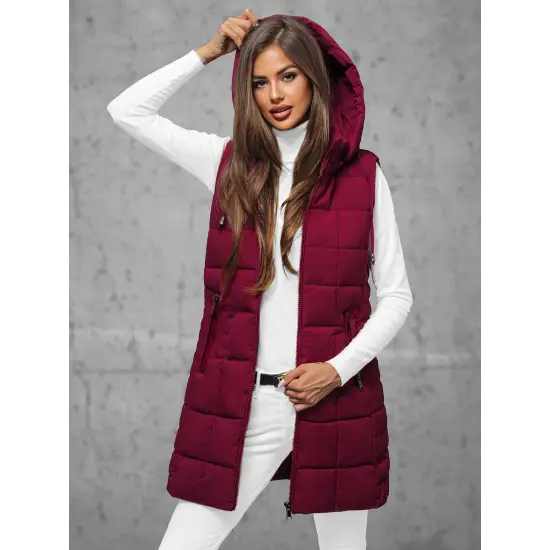 Moteriška bordo spalvos dygsniuota liemenė Dona JS/16M9096/06Z