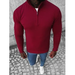 Bordo megztinis su užtrauktuku iki pusės Makar