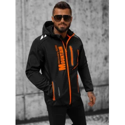 Akcija Juoda vyriška striukė su oranžinėmis detalėmis Ero