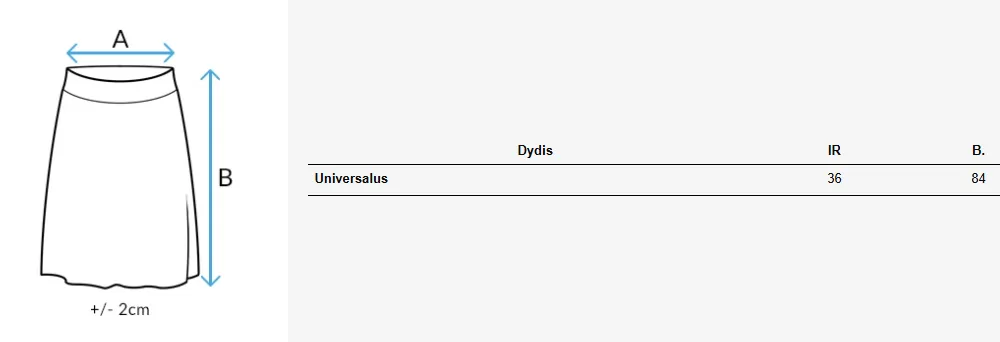 Dydžių lentelė (cm)