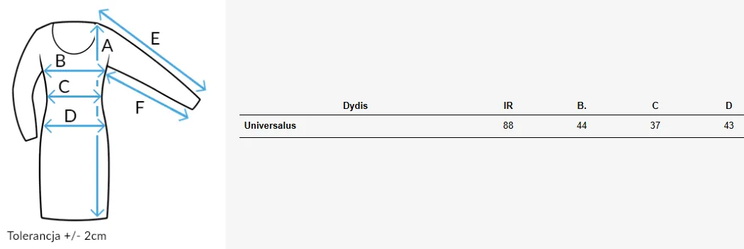 Dydžių lentelė (cm)